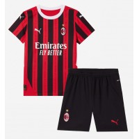 Fotbalové Dres AC Milan Alvaro Morata #7 Dětské Domácí 2024-25 Krátký Rukáv (+ trenýrky)